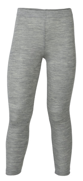 ENGEL WOOL LEGGINGS | PANTS | YOUTH-GREY MELANGE W|S-104 (3-4Y)-WOOL/SILK LEGGING FINE RIB-YOOKI