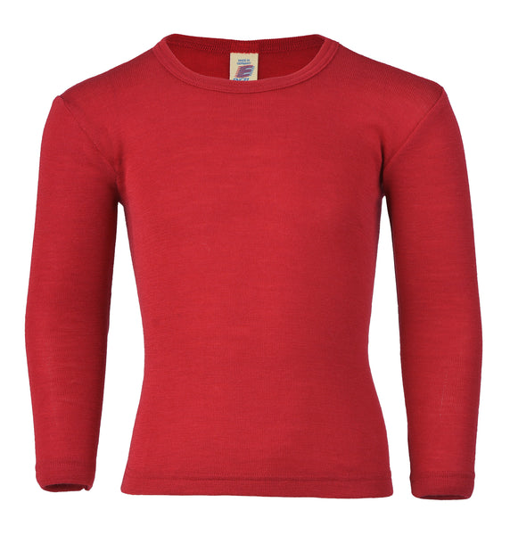 ENGEL WOOL SHIRTS LONG-SLEEVE | BABY & YOUTH-CHERRY RED W|S BLEND-STANDARD LONG-SLEEVE-92 (2-3Y)-YOOKI