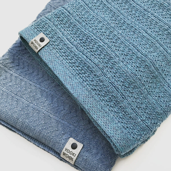 Infinity Scarves | Merino Wool Scarf-LUCID (MW LT BLUE+DENIM MELANGE)-YOOKI