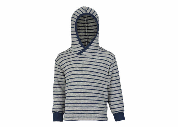 ENGEL WOOL SWEATERS | HOODIES | BABY & YOUTH-TERRY HOODIE-92 (2-3T)-GREY/NAVY STRIPE-YOOKI
