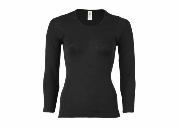 ENGEL WOOL SHIRTS | ADULT-LONG-SLEEVE SHIRT-BLACK W|S BLEND-34/36-YOOKI
