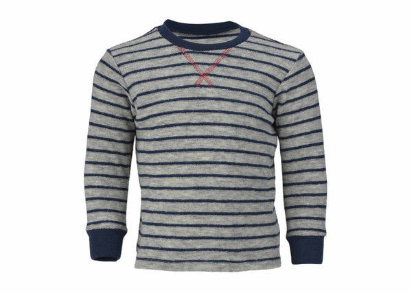 ENGEL WOOL SWEATERS | HOODIES | BABY & YOUTH-TERRY SWEATER-92 (2-3T)-GREY/NAVY STRIPE-YOOKI